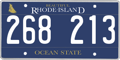RI license plate 268213