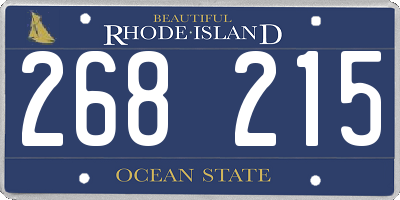 RI license plate 268215