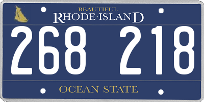 RI license plate 268218