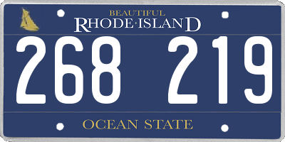 RI license plate 268219