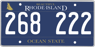 RI license plate 268222