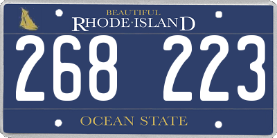 RI license plate 268223