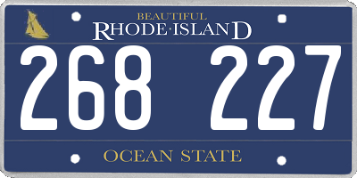 RI license plate 268227
