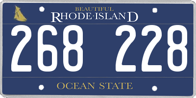 RI license plate 268228