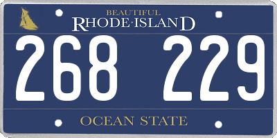 RI license plate 268229