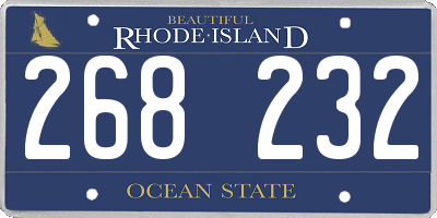 RI license plate 268232