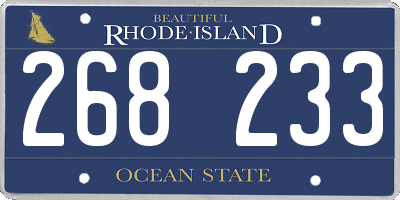 RI license plate 268233