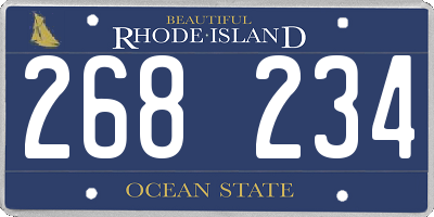 RI license plate 268234
