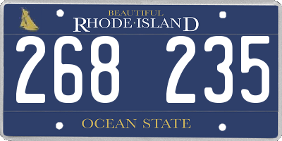RI license plate 268235