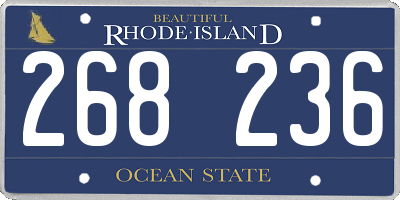 RI license plate 268236