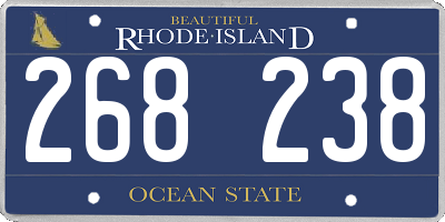 RI license plate 268238