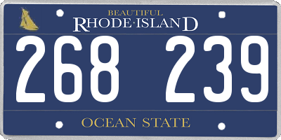 RI license plate 268239