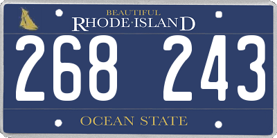 RI license plate 268243