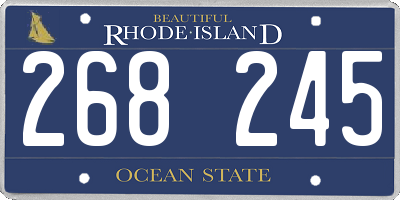 RI license plate 268245