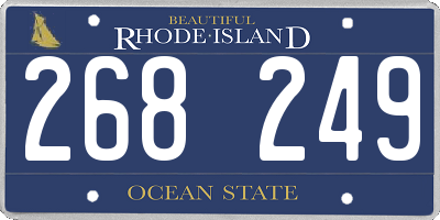RI license plate 268249