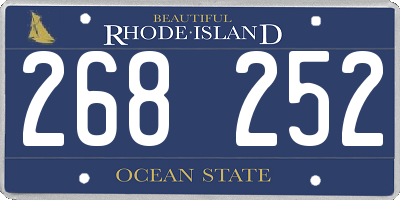 RI license plate 268252
