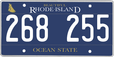 RI license plate 268255