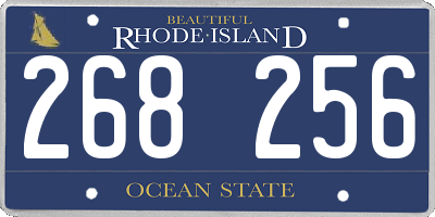 RI license plate 268256