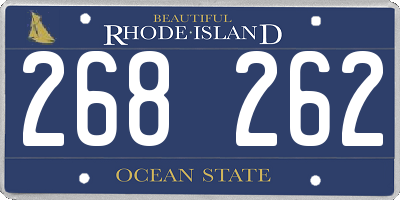 RI license plate 268262