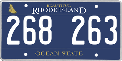 RI license plate 268263