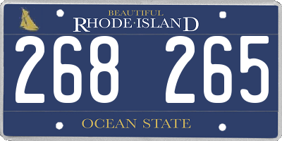 RI license plate 268265