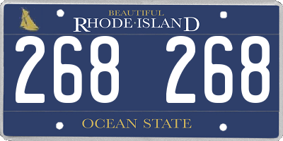 RI license plate 268268