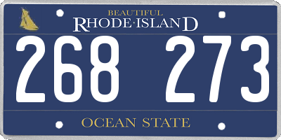 RI license plate 268273
