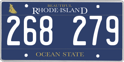 RI license plate 268279