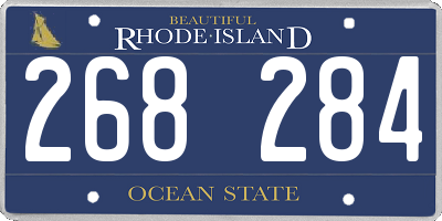 RI license plate 268284