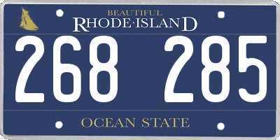 RI license plate 268285