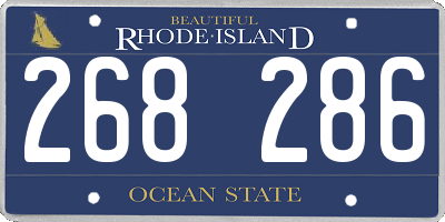 RI license plate 268286