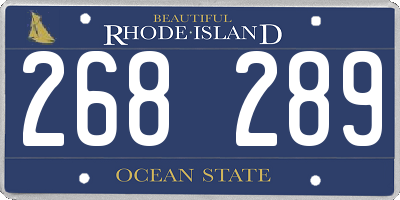 RI license plate 268289