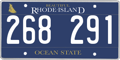 RI license plate 268291