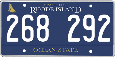 RI license plate 268292