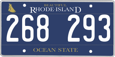 RI license plate 268293