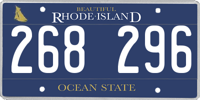 RI license plate 268296