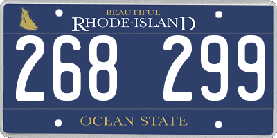 RI license plate 268299
