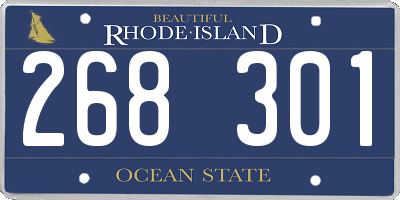 RI license plate 268301