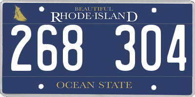 RI license plate 268304