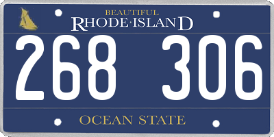 RI license plate 268306
