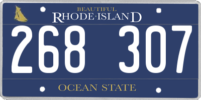 RI license plate 268307
