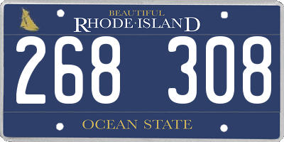 RI license plate 268308