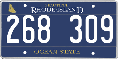 RI license plate 268309