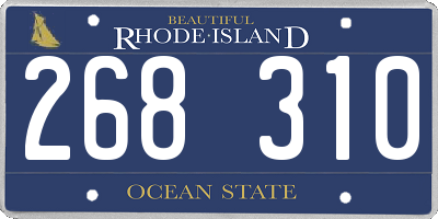 RI license plate 268310