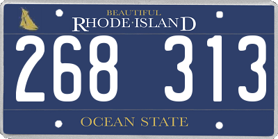 RI license plate 268313