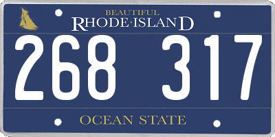 RI license plate 268317