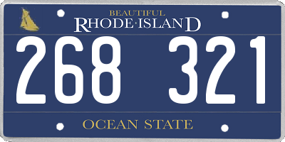 RI license plate 268321