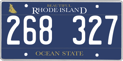 RI license plate 268327