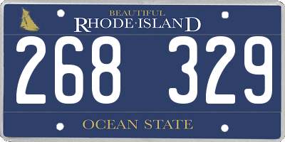 RI license plate 268329