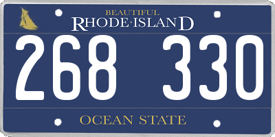 RI license plate 268330